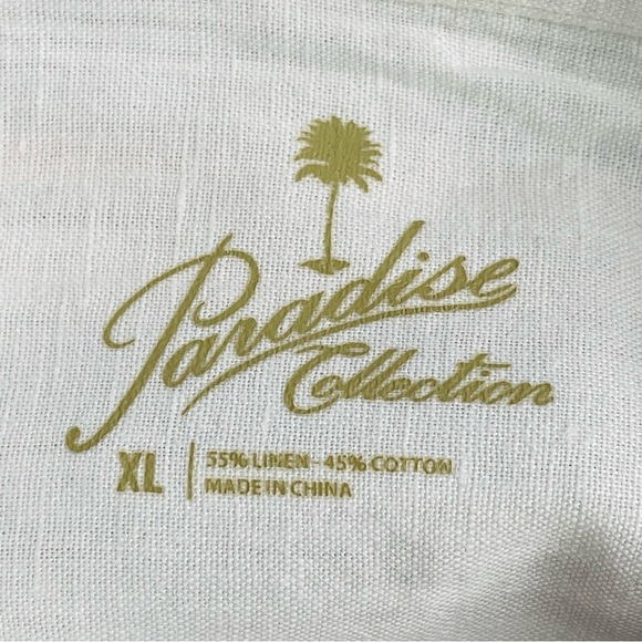 Paradise Collection linen cotton stripe button front‎ shirt men's size XL - Picture 4 of 9